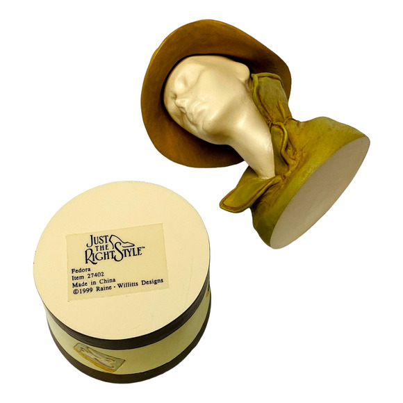 Just the Right Style Fedora Hat Trinket Box 27402 by Raine 1999 MIB - A624z - Picture 2 of 13